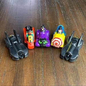 DC Comics McDonalds Racers Car Lot Of 5 Toys Super Hero Batman Vintage 1990+.